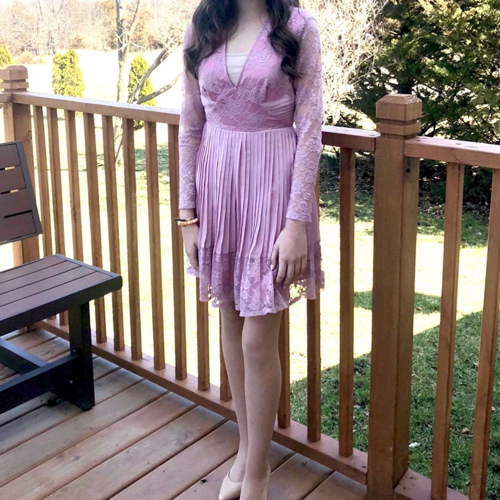 ASOS Lace Dress in mink-Pink. Size 00